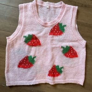 Strawberry sweater vest